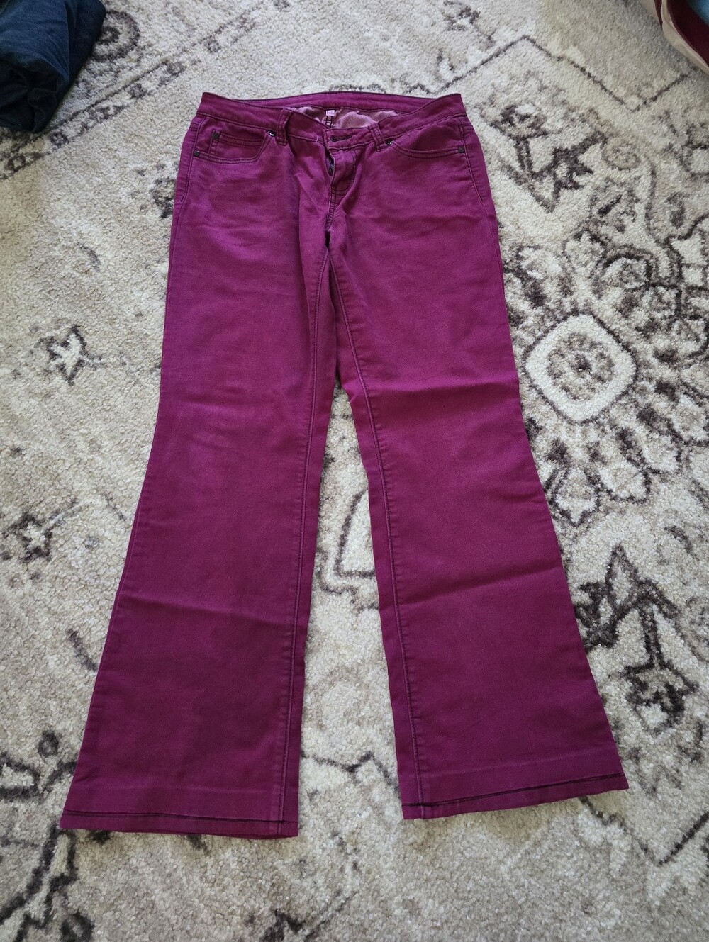Jennifer Lopez Burgundy Flare Jeans